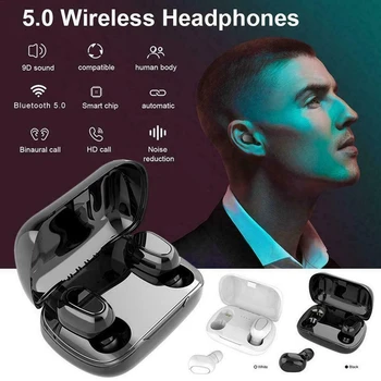 

9D Stereo Wireless Bluetooth V5.0 Earphone Ultralight Headphones +charging dock TWS Handsfree Earbuds Music Headset