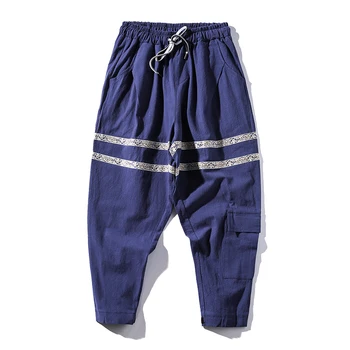 

Men Harem Pants Drawstring Joggers Solid Cotton Streetwear Casual Trousers Men Loose Workout Sweatpants Plus Size 5XL Y2132