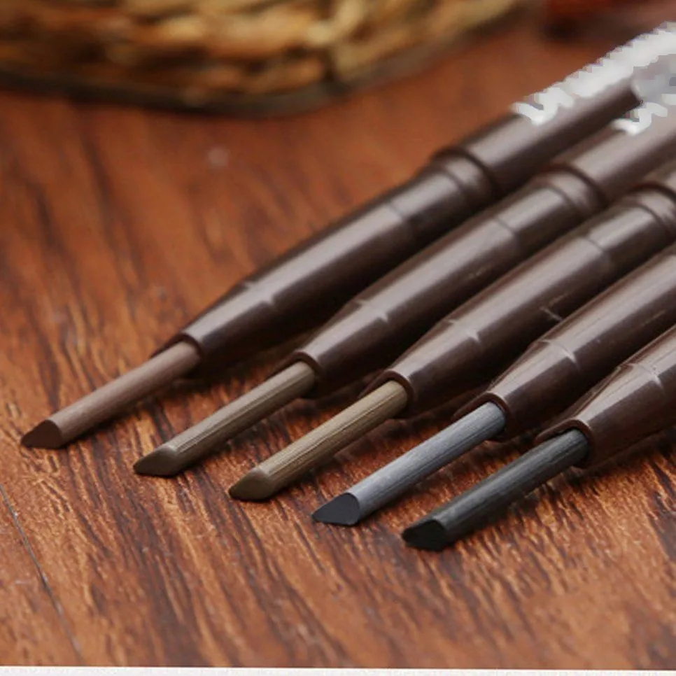 4 цвета карандаш для бровей натуральный водонепроницаемый двуглавый автоматический карандаш для бровей кисти, косметический инструмент# Zer