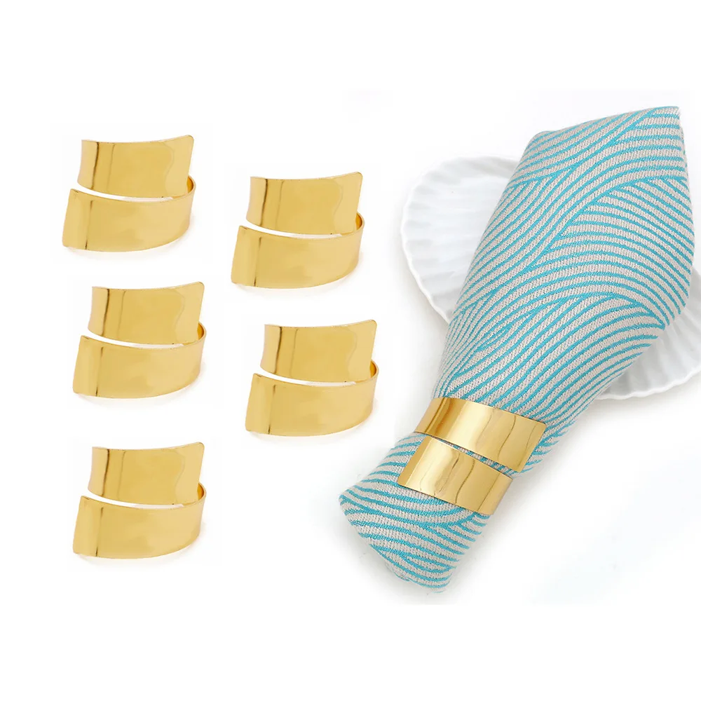 

12Pcs Simple Napkin Ring Golden Silver Dinner Parties Birthdays Weddings Decoration Tool Hotel Table Decoration Napkin Holder