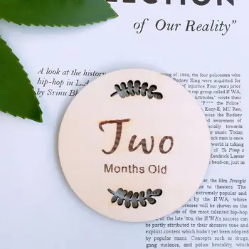 

12 Pcs/set Newborn Birth Month Birthday Milestone Wooden Card Baby Kids Photography Props Toy