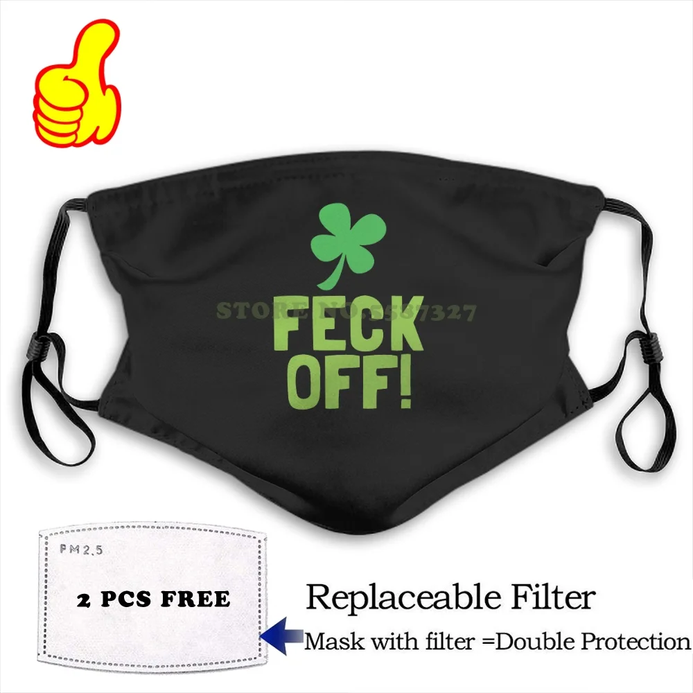 Маска для лица FECK OFF (ирландские слова одежды) с shamrock модные смешные дизайнерские