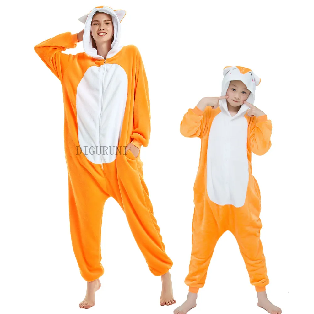 Adult Animal Tiger Fox Deer Cosplay Costume Pajamas Sleepwear 