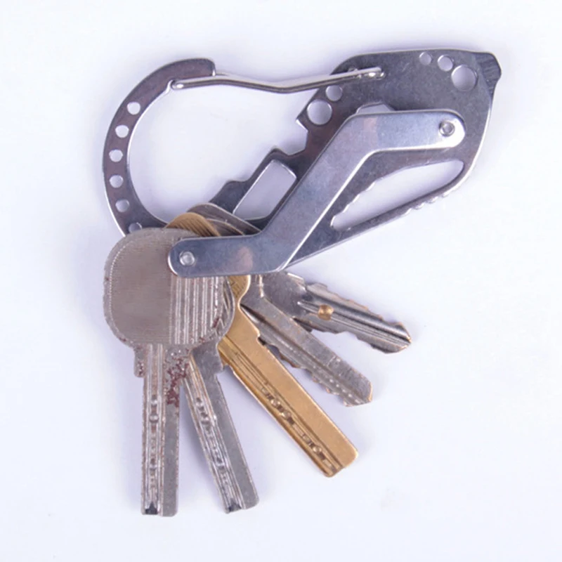 

New EDC Carbin Multifunctional Quick Hanging Guard Plate Key Clip Stainless Steel Carabiner Keychain Stainless Steel