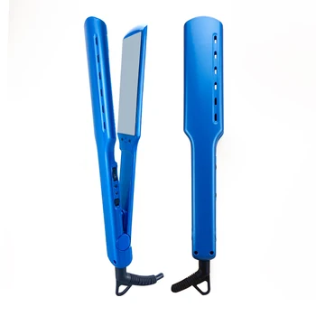 

Salon Professional MCH Wide Mirror Plate Flat Curler Styling Tools Blue Hair Straightener Dry & Wet Instant Heat Hair Care Irons