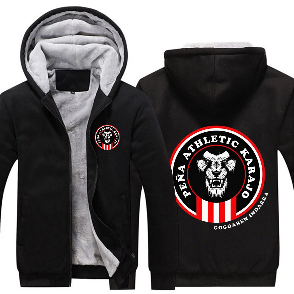 Athletic Club de Bilbao sudaderas con capucha para hombre, chaqueta cálida, sudadera gruesa alta calidad con cremallera, abrigos de Hip Hop, novedad de invierno|Sudaderas capucha y sudaderas| - AliExpress