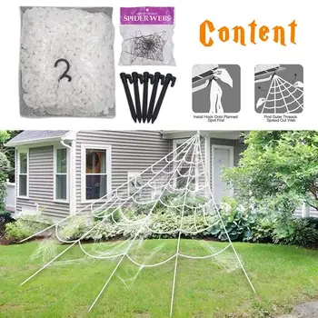 

Spider Web Triangulation Halloween Outdoor Decoration Props Simulation Of Large Goo Toys Theme Party Atmosphere Set Up Props 40p