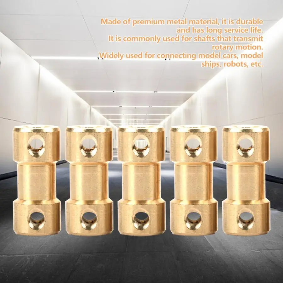 

5Pcs Motor Copper Shaft Coupling Coupler Connector Sleeve Transfer Joint Adapter 3.0-5.0mm/3.0-6.0mm/3.175-2.0mm