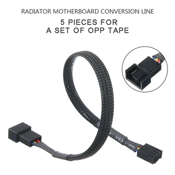 

For PC Case Fan 5pcs 3 Pin 4 Pin Computer CPU Cooling System Extension Cable Radiator Motherboard Conversion Cord Pohiks