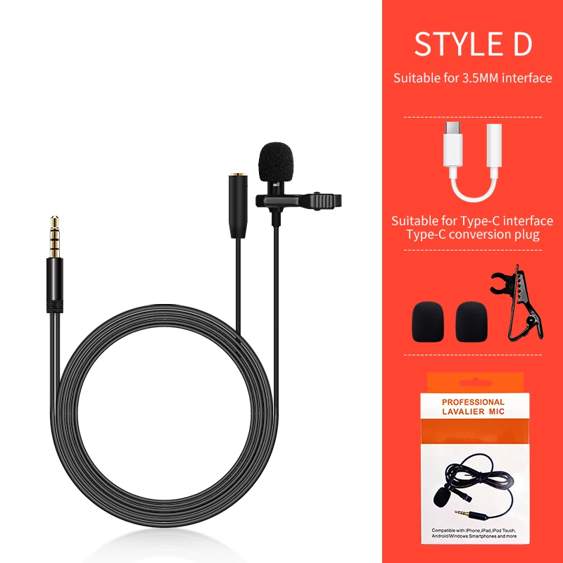KATELEIYU mobile phone tie clip Bluetooth microphone omnidirectional metal microphone 3 5mm headphone jack Lavalier computer not