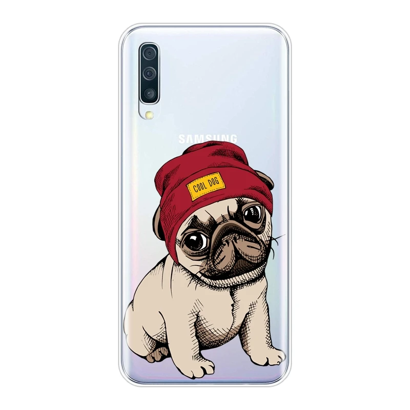 Мопс Французский бульдог задняя крышка для samsung Galaxy A40 A30 A20 A10 чехол для телефона силиконовый для samsung Galaxy A50 A60 A70 A80 Edge