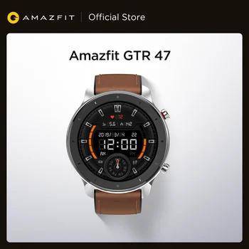 Xiaomi Amazfit-Reloj inteligente resistente al agua dispositivo de pulsera inteligente de 47mm con música, resistente al agua hasta 5ATM, compatible con Android y iOS