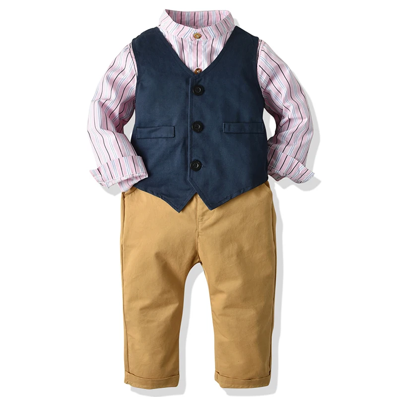 

Baby Boy Suit Suits Infant Boys 2019 New Spring Vest Shirt Pants Wedding Formal Party Gentleman Baby Kids Boy Outerwear Costume