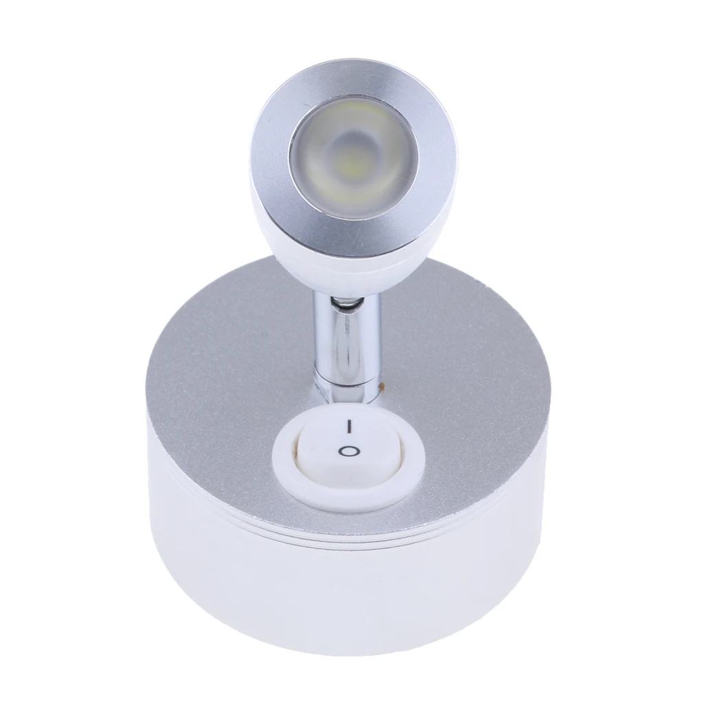 12V LED Camper Reading Light Lamp Spot Reading Light Switch Camper Silver
