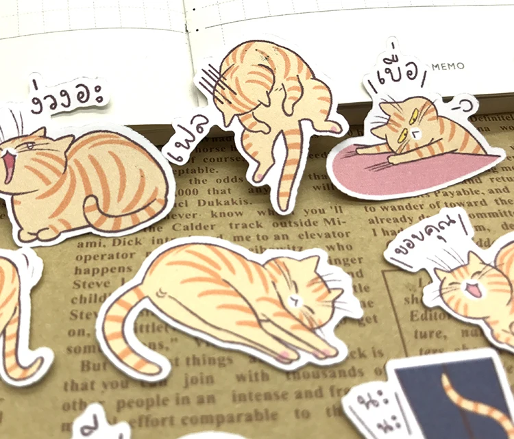 

35PCS Cute cat Stickers Crafts And Scrapbooking stickers kids toys book Decorative sticker DIY Stationery