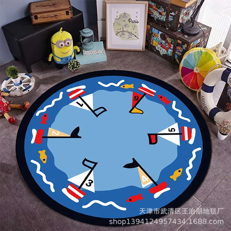 

Children's bedroom cartoon pattern circular floor mat baby creeper blanket computer chair circular floor mat