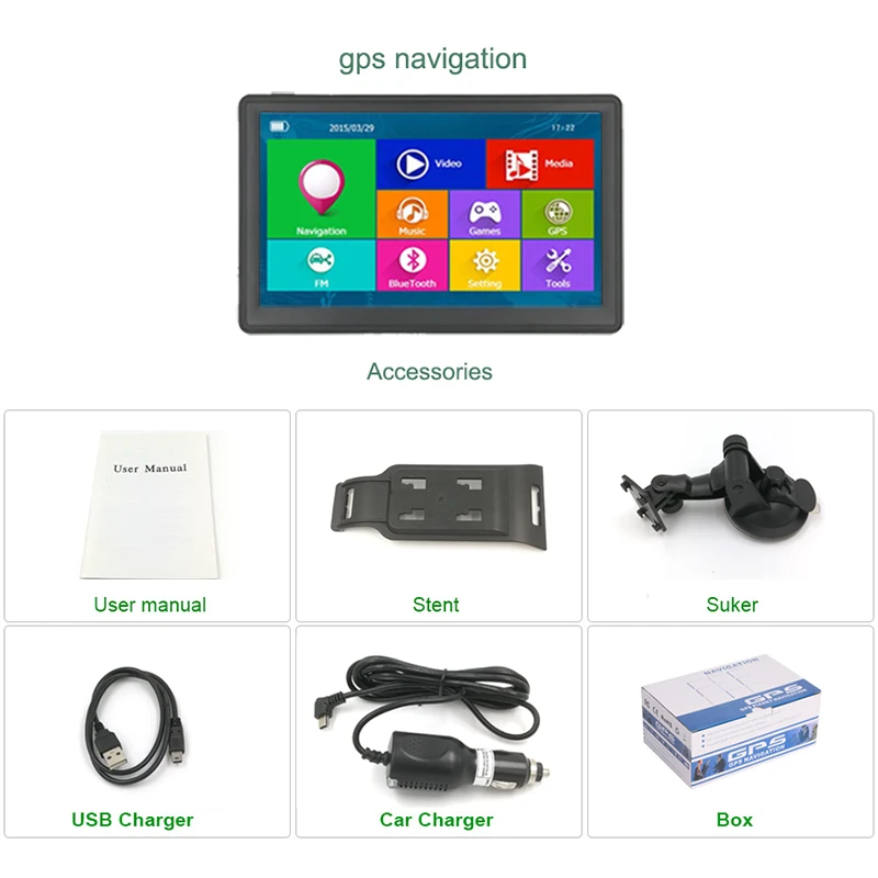 ОЗУ для грузовика 7 дюймов 256 м 8 ГБ 800*480 CE6.0 MTK автомобильное GPS навигационное