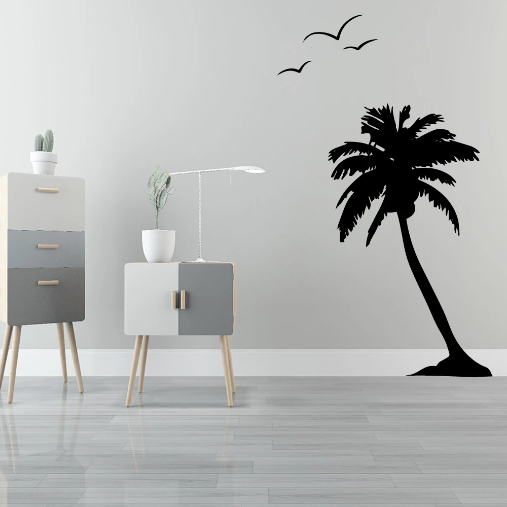 Мультфильм кокосовых пальм Настенная Наклейка с животным домашняя DecorationFor