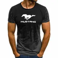 Summer new Mustang car logo T-shirt men's casual O-neck short-sleeved fashion street brand sports T-shirt parent-child wear 1