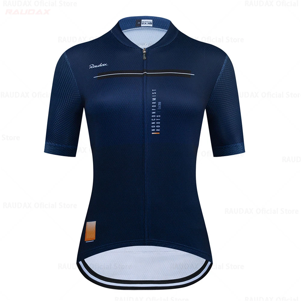 Raudax Women's Cycling Clothing Short Sleeve Ropa Ciclismo Summer Cycling Jersey Triathlon Bike Jersey Uniform Kit
