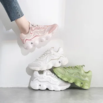 

Women's shoes 2020 spring new outdoor mesh dad ins sneakers female students increase casual running shoes Zapatillas de deporte