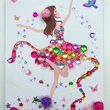 История уродливые Xiaoya точечные Алмазные цветы живопись Принцесса красочные наклейки-кристаллы 25x30 Алмазная наклейка красочные кристаллы St