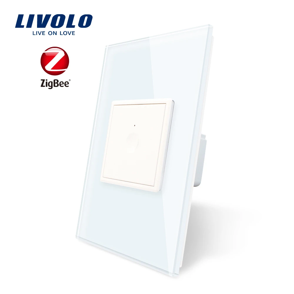 White-no logo Livolo стандарт США/Австралии, новое приложение SeriesWall Smart wifi, двойной 2 банды 1Way zigbee Touch, aleax, google home, пластиковый ключ, без логотипа - Цвет: White-no logo