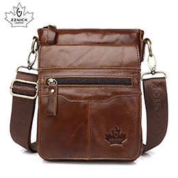 Мужская сумка через плечо из натуральной кожи, сумки-мессенджеры, Мужские поясные сумки, модные сумки на ремне, сумки через плечо ZZNICK - Цвет: coffee 2609