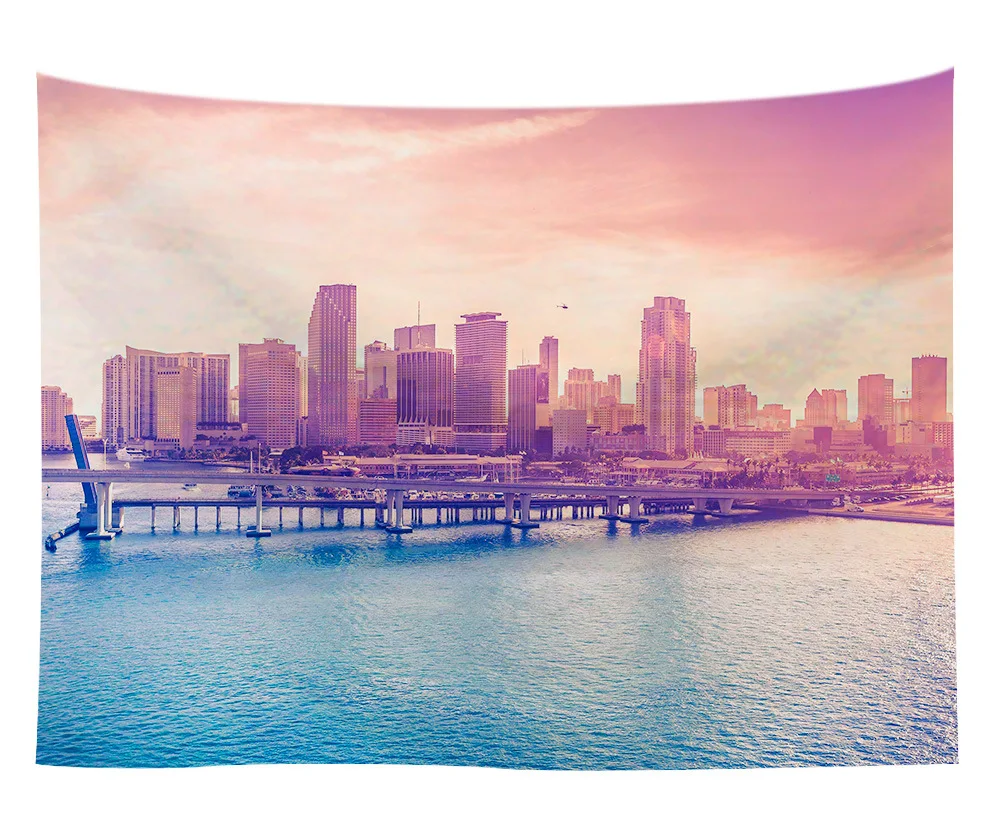 AliExpress/EBay/Hot Selling Digital Printing Home Tapestry/Wall Tapestry/Beach Towel City Series