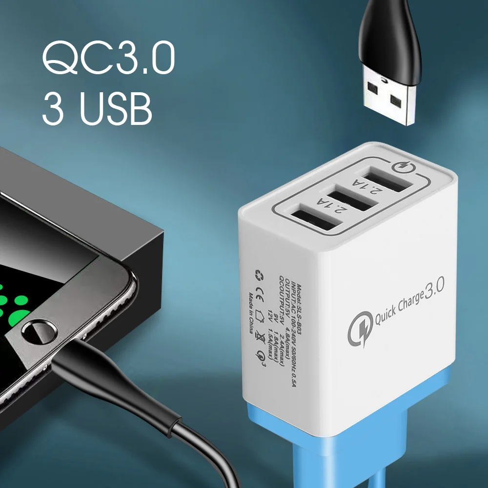 Быстрое зарядное устройство KEBIDU QC 3 0 USB умное настенное для Xiaomi Samsung Huawei адаптер