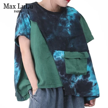 

Max LuLu New 2020 Summer Fashion Tops Ladies Vintage Patchwork Tee Shirts Womens Loose Printed Tshirts Oversized Female Clothes
