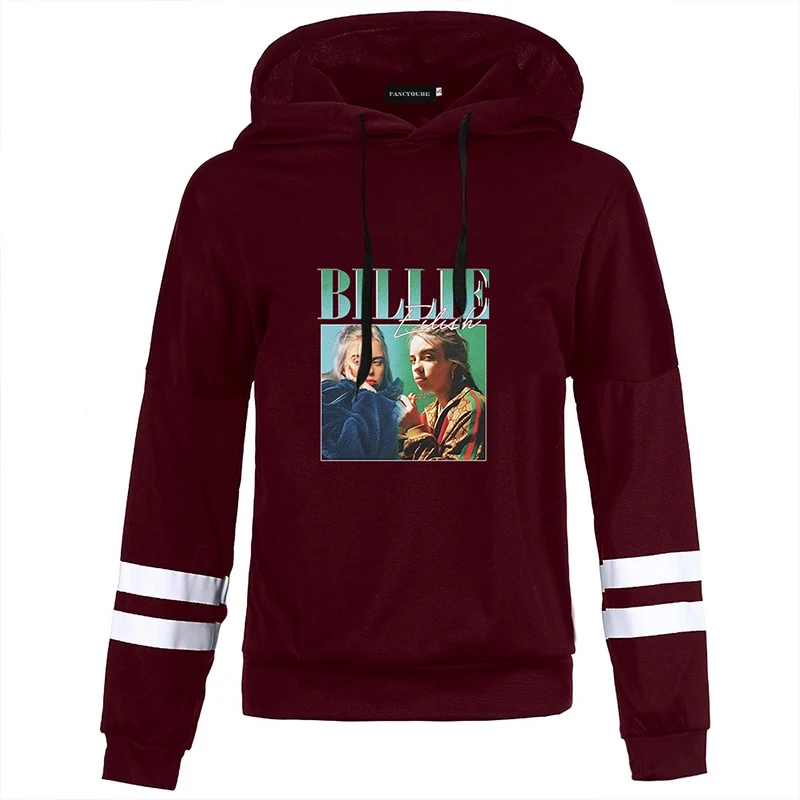 Billie Eilish осенне-зимние женские толстовки с капюшоном, Женский пуловер с буквенным принтом, повседневное пальто