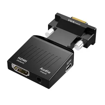 VGA to HDMI Adapter Video Audio Converter with Audio Support 1080P ABS Consumer Electronics Accessories 62x34x15.5mm