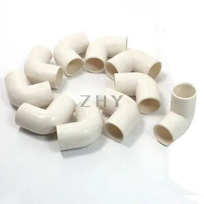 

10 Pcs 16mm Inner DiaMmeter 90 Degree Elbow PVC Pipe Connectors White