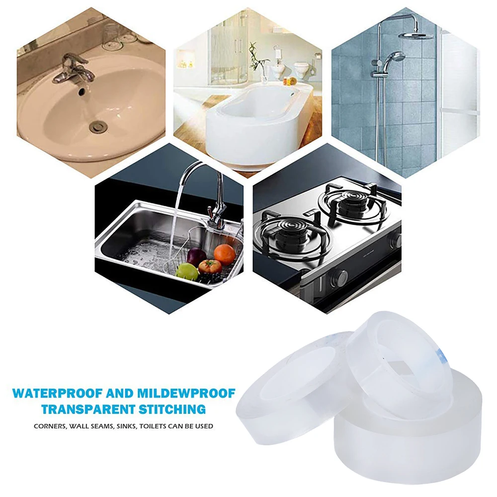 Anpro Kitchen Sink Waterproof Tape Strong Self-adhesive Transparent Tape Bathroom Toilet Crevice Strip Sealing Tape