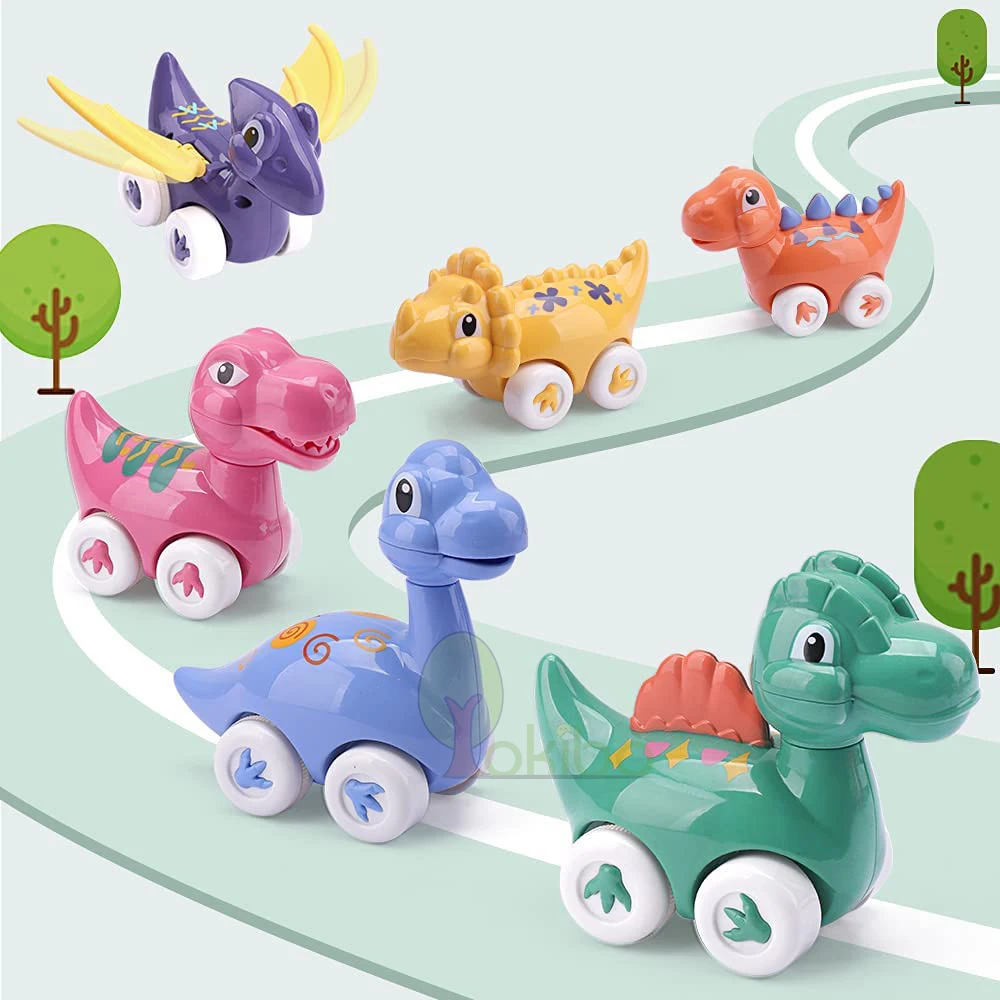 BAOLI Pull Back Dinosaur Car Friction Vehicles Car (1 Piece) Kids