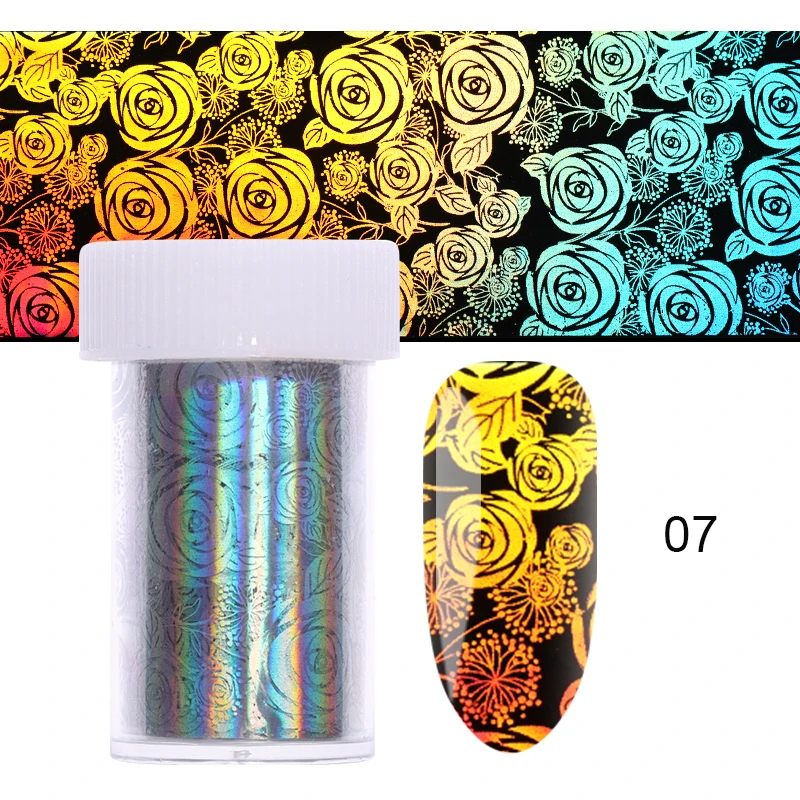 1 Roll Laser Nail Sticker Holographic Foils Paper Starry Stripe Nail Decals Tips Transfer Nail Art Sticker Decoration - Цвет: 8