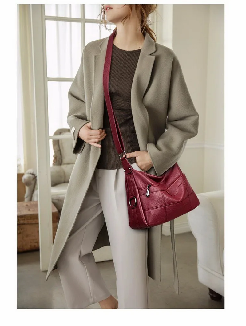Gradosoo Vintage Women Shoulder Bag Brand Crossbody Bags For Women Fashion Messenger Bag Female New Arrival Big Bag Women HMB655