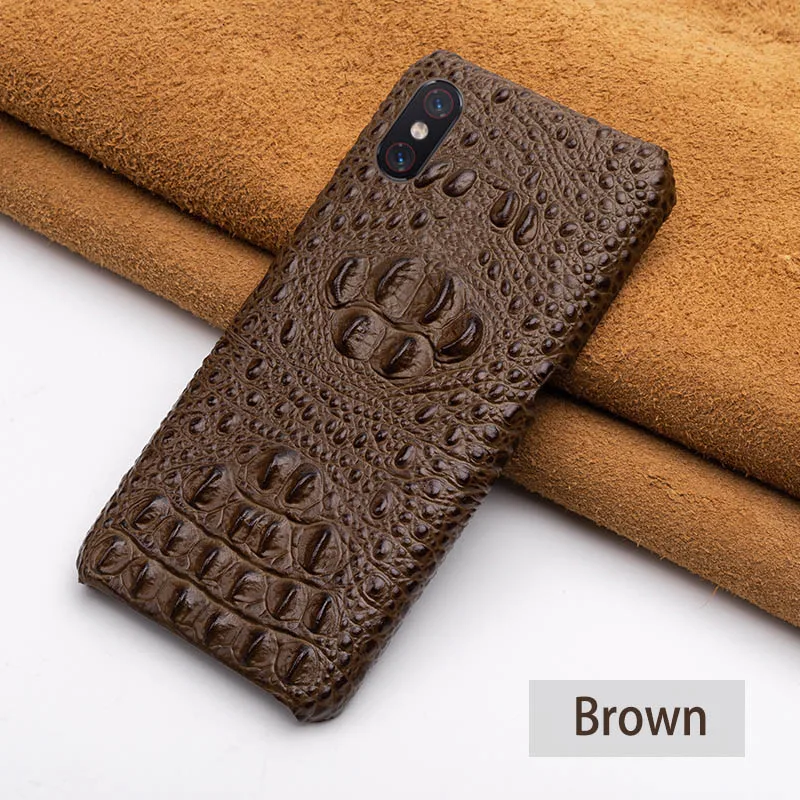 Чехол для телефона для Xiaomi Mi 9 8 se 9T A1 A2 A3 lite Y3 Poco F1 головы крокодила текстура случай для Redmi Примечание 4x5 плюс 6 7a 8 Pro Чехол - Цвет: Brown Head