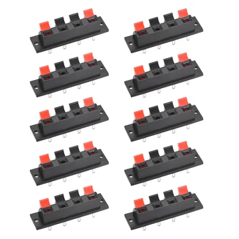 

uxcell 10Pcs 4 Way Speaker Terminal Clip Push Release Audio Cable Terminal Strip WP4-7