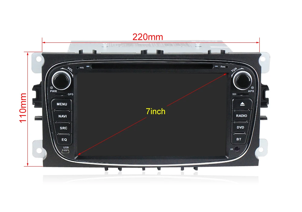 Best Car Multimedia player Android 9.1 2+32G GPS Navigation Autoradio 2 Din For FORD/Focus/Mondeo/S-MAX/C-MAX/Galaxy with wifi player 4