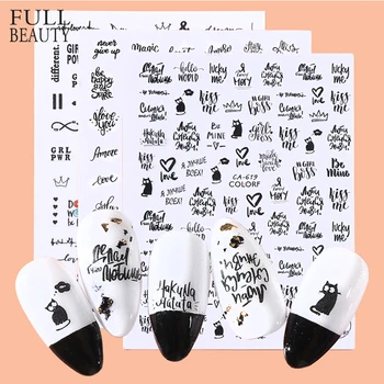 

1PC 3D Nail Stickers Flower Letters Design Sliders for Nails Charm Adhesive Manicure Nail Art Decorations Wraps Tips CHCA617-626