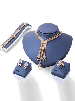 Новое поступление модные браслеты серьги кольца ожерелья Ювелирные наборы для женщин Свадебные вечерние ювелирные изделия