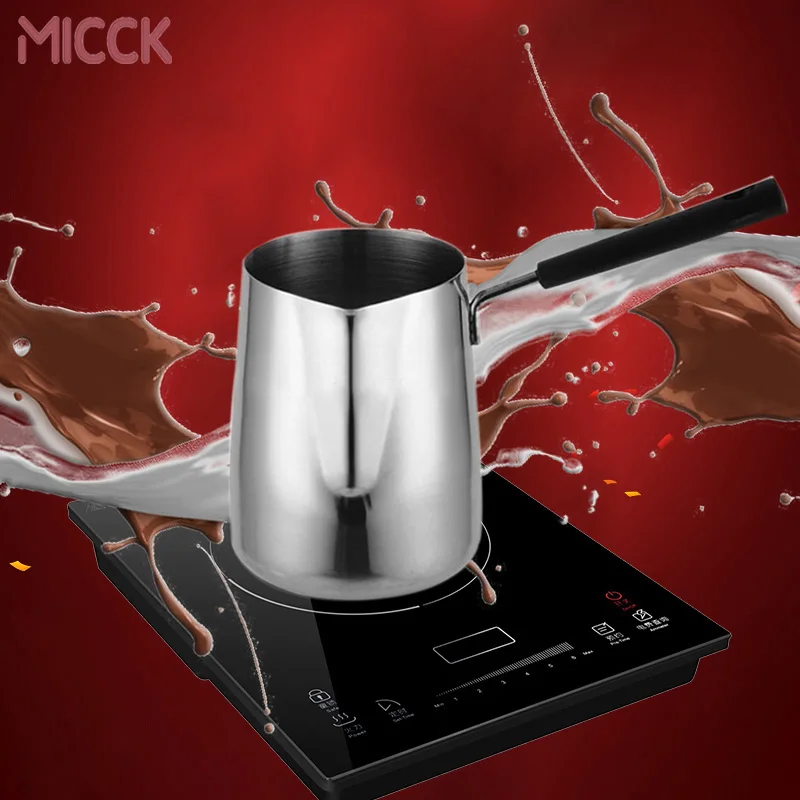 

MICCK Turkish Coffee Pot Durable Stainless Steel Moka Coffee Pot Teapot Kettle Coffee Maker Barista Tools Induction Cooker