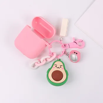 

For AirPods mini 4 Pro 4 Case cute Avocado cartoon Key Ring Silicone Case fundas for Air Pods Pro4 Earphone Protect Cover Capa
