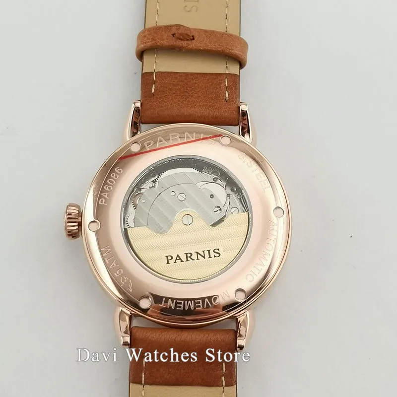 Новое поступление полированные винтажные мужские часы 42 мм Parnis синий циферблат белый Dila черный циферблат морской чайки автоматические мужские часы