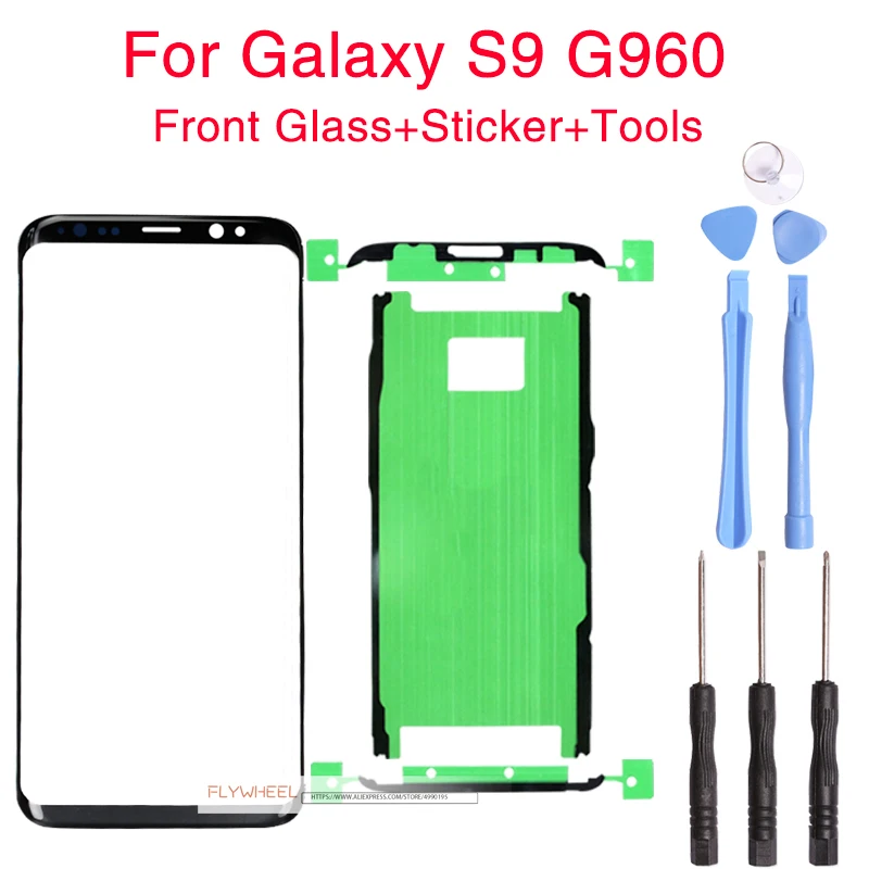 S9 Sticker Tool 1 шт. экран Сенсорная панель Замена для samsung Galaxy S8 S9 S10 Plus G950F G960 G965 передняя внешняя стеклянная линза с наклейкой+ инструмент - Цвет: S9 Sticker Tool