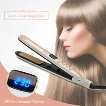 Турмалиновые керамические щипцы для завивки волос и выпрямитель быстрый нагрев выпрямляющий утюжок с светодиодный дисплеем бытовой инструмент для стрижки 40