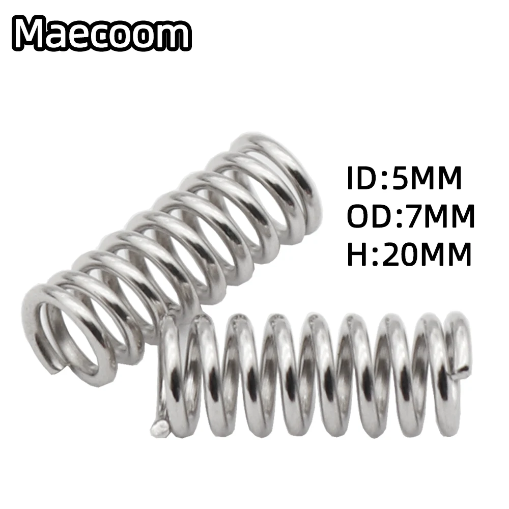 

10/20/50/100pcs/lot Feeder Springs Nickel Plating Stainless Steel Part Aluminum 1.2mm 5mm Length 20mm Springs 3D Printers Parts