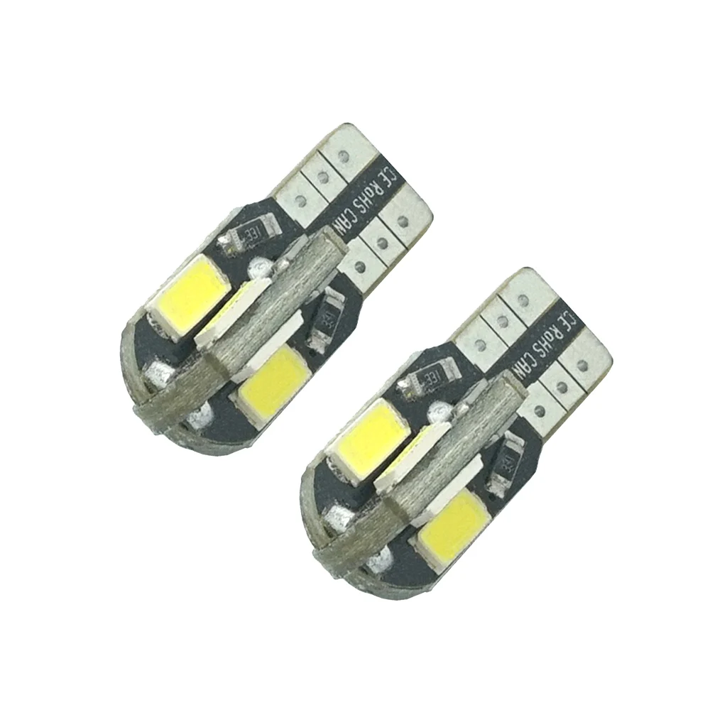 

2PCS Car Styling T10 Led Car Interior Bulb Canbus Error Free T10 White 5730 8SMD LED Car Side Wedge Light White Lamp Bulb 12V